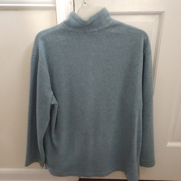 Marsh Landing Blue Green Fleece Sweater Size Small - Picture 3 of 5